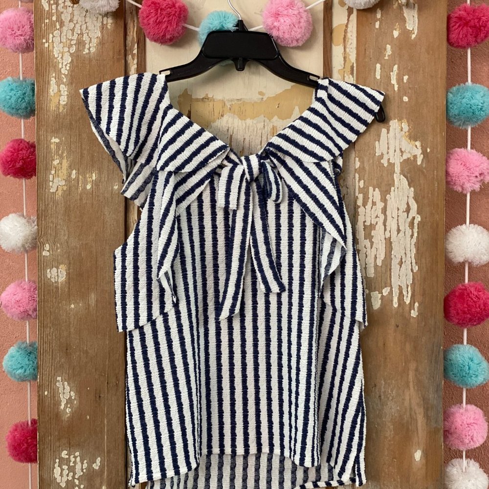 Eva Franco Anthropologie Keely Striped Ruffle Top - Picture 5 of 7